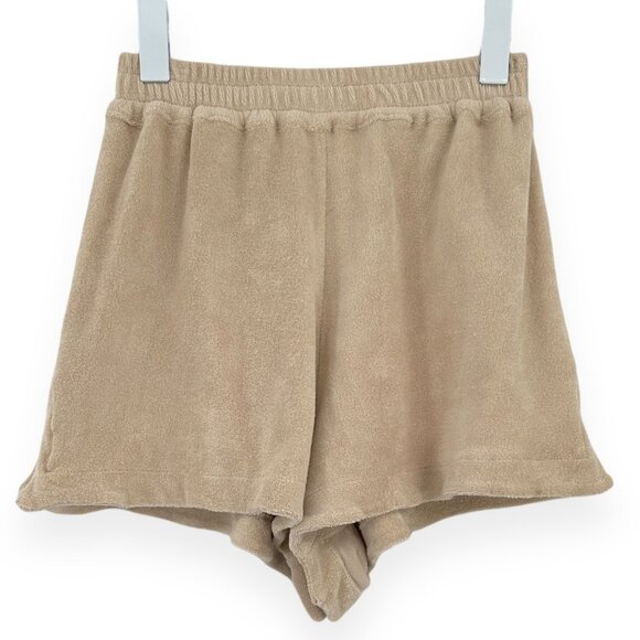 NWOT Frankies Bikinis 2-Piece Beige "Coco" Terrycloth Shirt & Shorts Set sz M - Picture 6 of 12